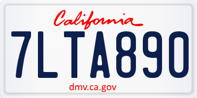 CA license plate 7LTA890