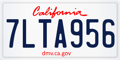 CA license plate 7LTA956