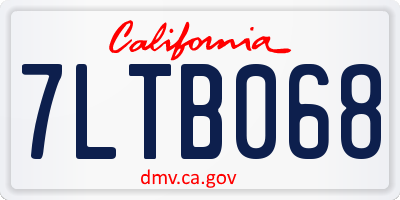CA license plate 7LTB068