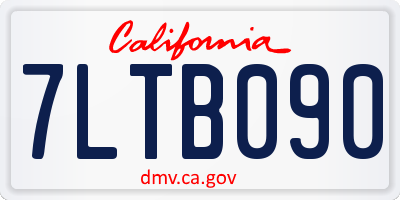 CA license plate 7LTB090