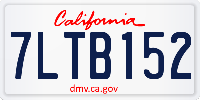 CA license plate 7LTB152