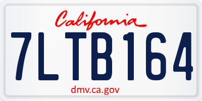 CA license plate 7LTB164