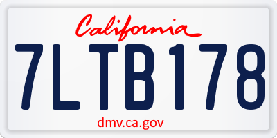 CA license plate 7LTB178