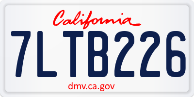 CA license plate 7LTB226