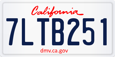 CA license plate 7LTB251