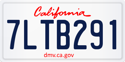 CA license plate 7LTB291