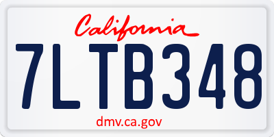 CA license plate 7LTB348