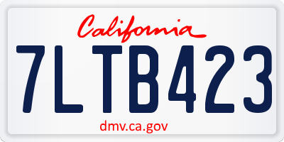 CA license plate 7LTB423