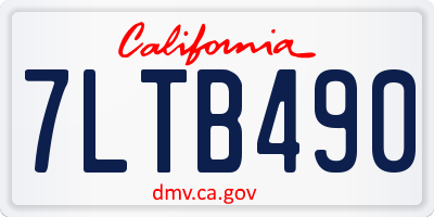 CA license plate 7LTB490