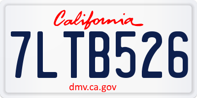 CA license plate 7LTB526
