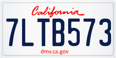 CA license plate 7LTB573