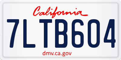 CA license plate 7LTB604