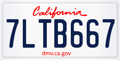 CA license plate 7LTB667