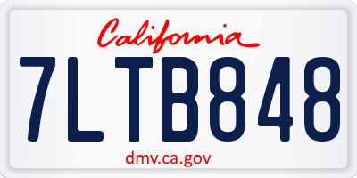 CA license plate 7LTB848