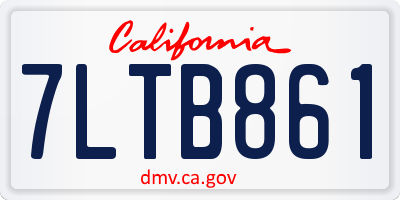 CA license plate 7LTB861
