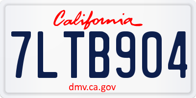 CA license plate 7LTB904
