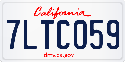 CA license plate 7LTC059