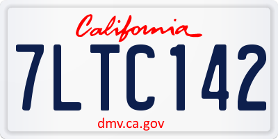 CA license plate 7LTC142