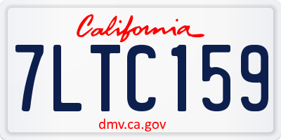 CA license plate 7LTC159