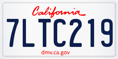 CA license plate 7LTC219