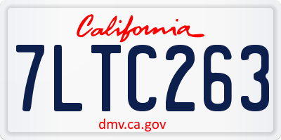 CA license plate 7LTC263