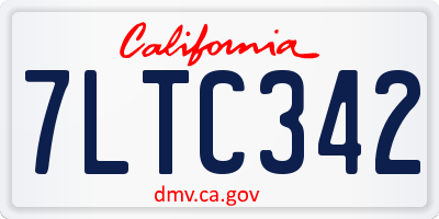 CA license plate 7LTC342