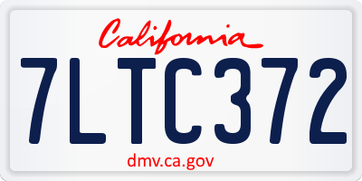 CA license plate 7LTC372