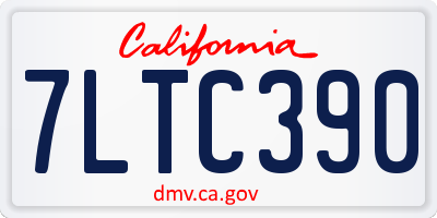 CA license plate 7LTC390