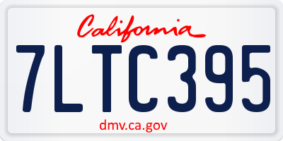 CA license plate 7LTC395