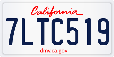 CA license plate 7LTC519