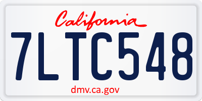 CA license plate 7LTC548