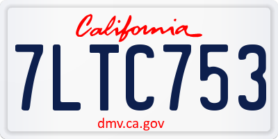 CA license plate 7LTC753