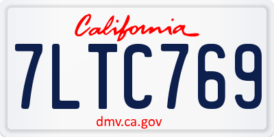 CA license plate 7LTC769
