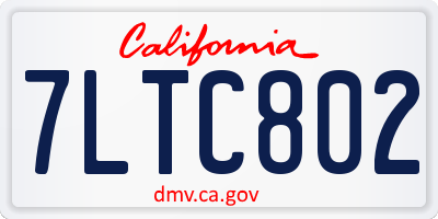 CA license plate 7LTC802
