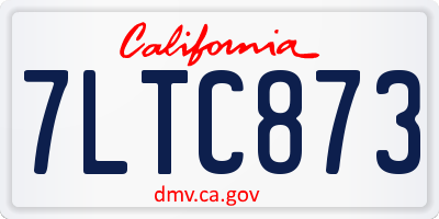 CA license plate 7LTC873