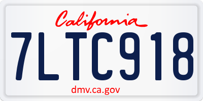 CA license plate 7LTC918