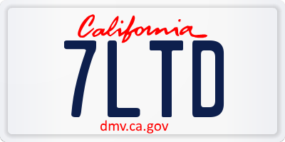 CA license plate 7LTD