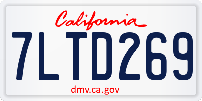 CA license plate 7LTD269