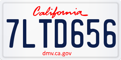 CA license plate 7LTD656