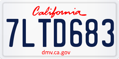 CA license plate 7LTD683