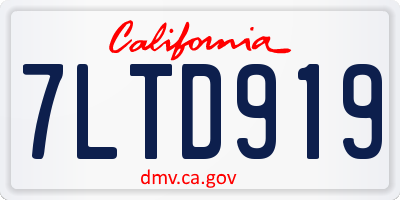 CA license plate 7LTD919