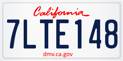 CA license plate 7LTE148
