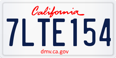 CA license plate 7LTE154