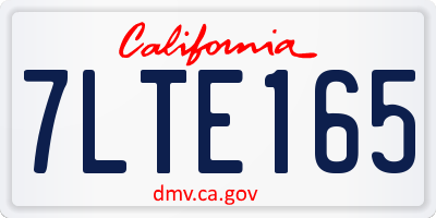 CA license plate 7LTE165