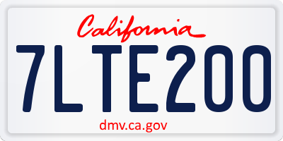 CA license plate 7LTE200