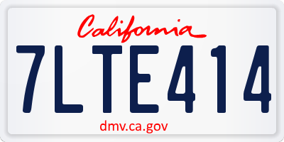 CA license plate 7LTE414