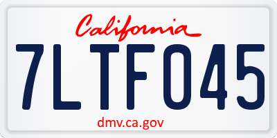 CA license plate 7LTF045