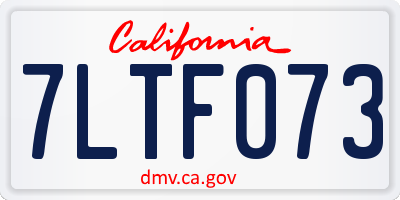 CA license plate 7LTF073