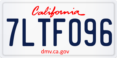 CA license plate 7LTF096