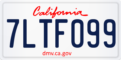 CA license plate 7LTF099